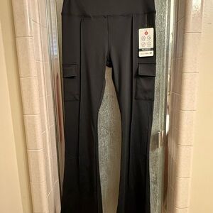 Black Boot-Cut Workout Pants